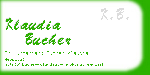 klaudia bucher business card